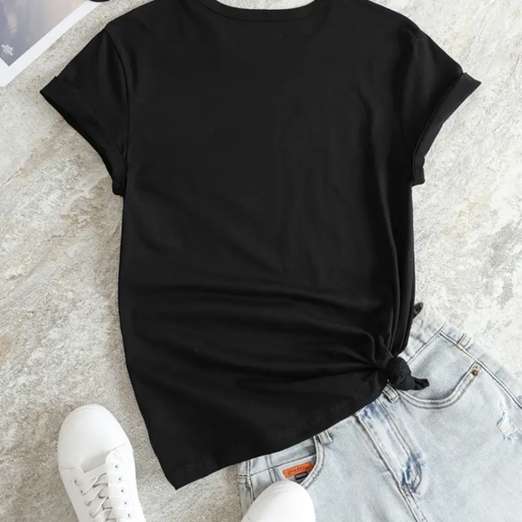 Graphic Print Crew Neck T-shirt, Casual Loose Short Sleeve Fashion Summer T-Shir - Picture 2 of 8